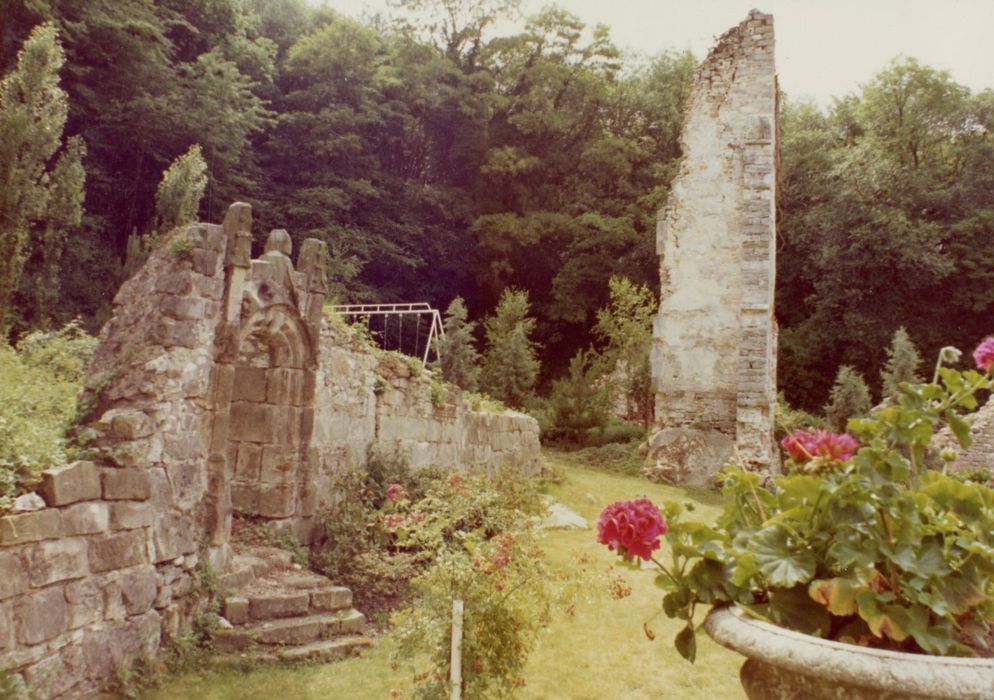 vue partielle des vestiges de l’ancien château depuis l’Est