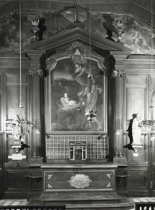 maître-autel, tabernacle, retable, tableau : Adoration des bergers (L')