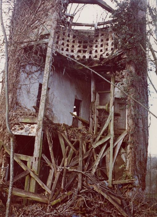 parc, ruines du colombier, élévation sud