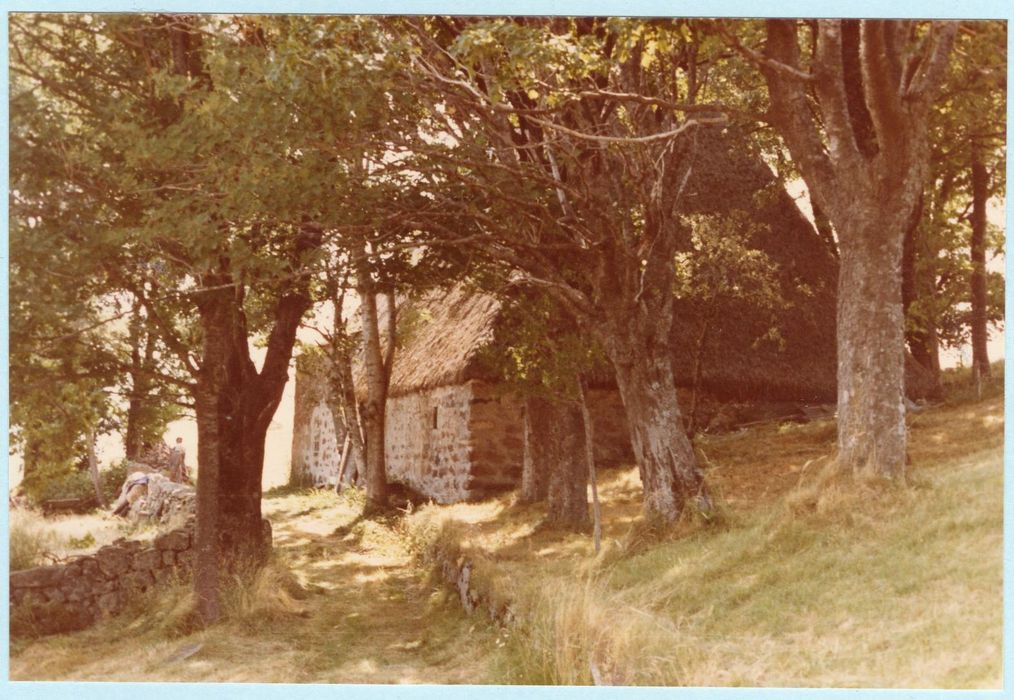 vue partielle de la ferme depuis le chemin d’accès nord