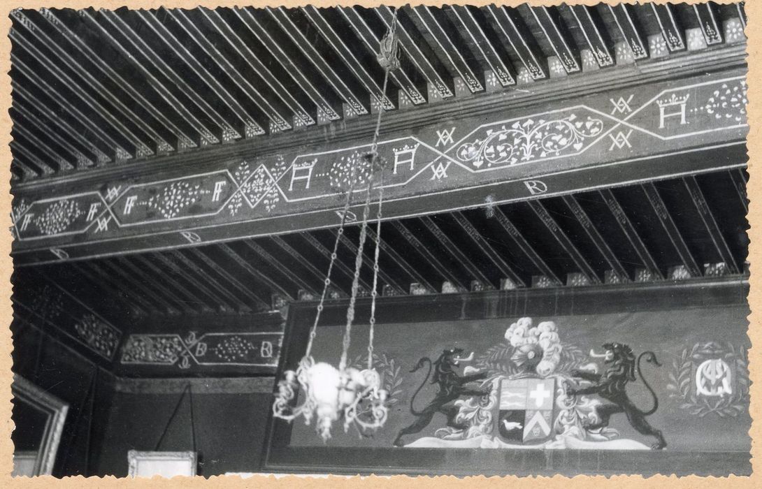 chambre dite de Richelieu, vue partielle du plafond à la française