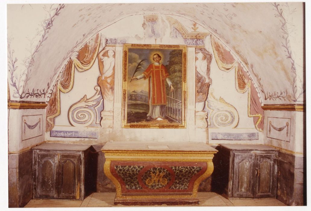 chapelle, peinture monumentale, vue partielle