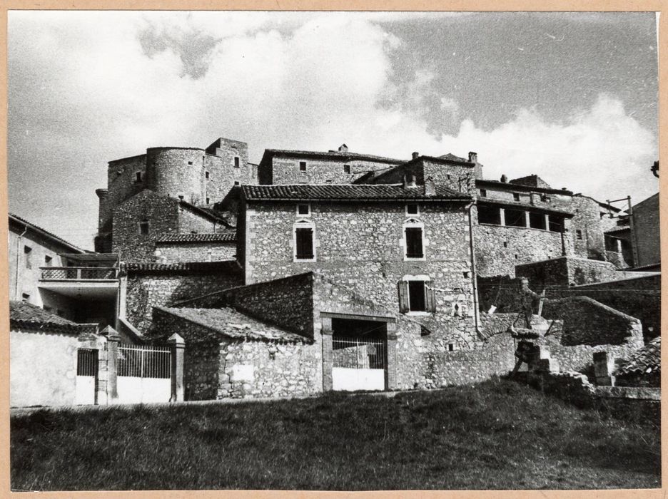 vue partielle du château dans son environnement depuis le Sud-Ouest