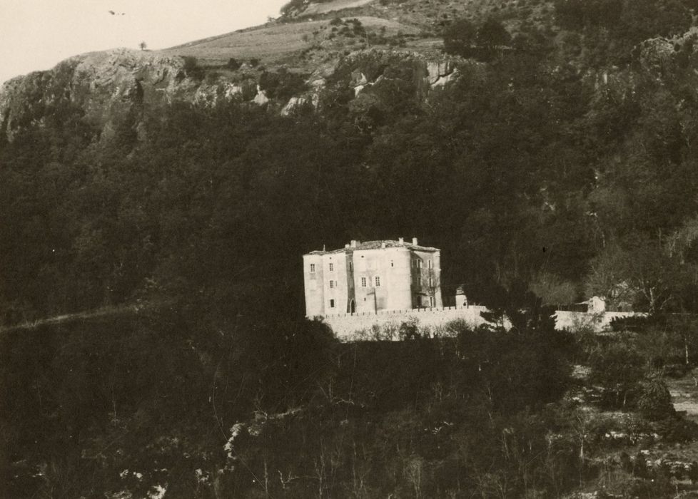 vue générale du château dans son environnement depuis le Sud