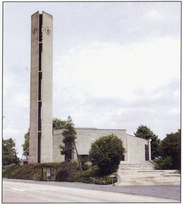 vue générale de l’église depuis le Sud-Ouest (photocopie numérisée)