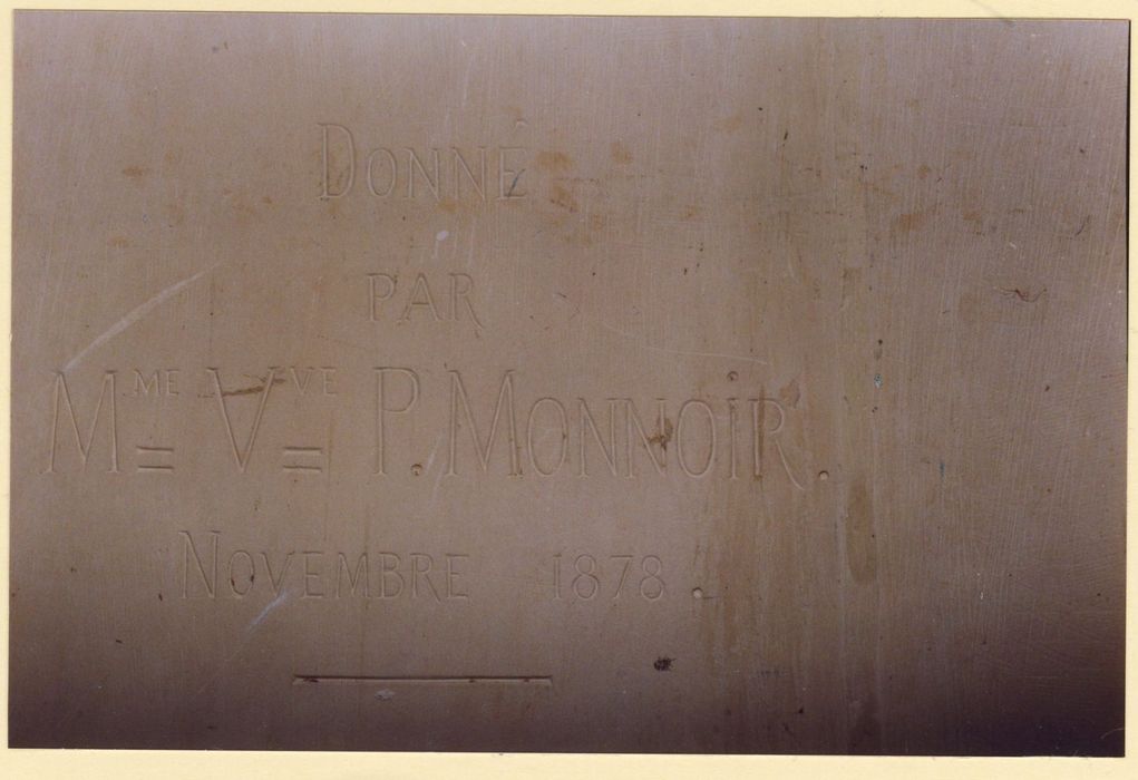 maître-autel, détail de l’inscription