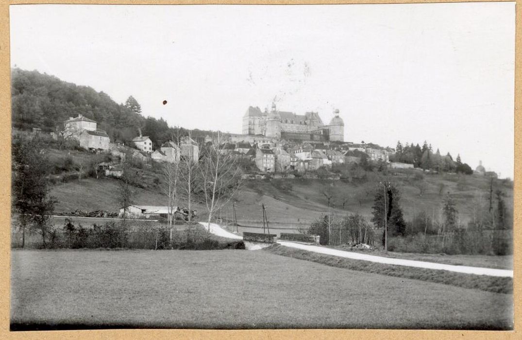 vue générale du château dans son environnement depuis le Sud-Ouest