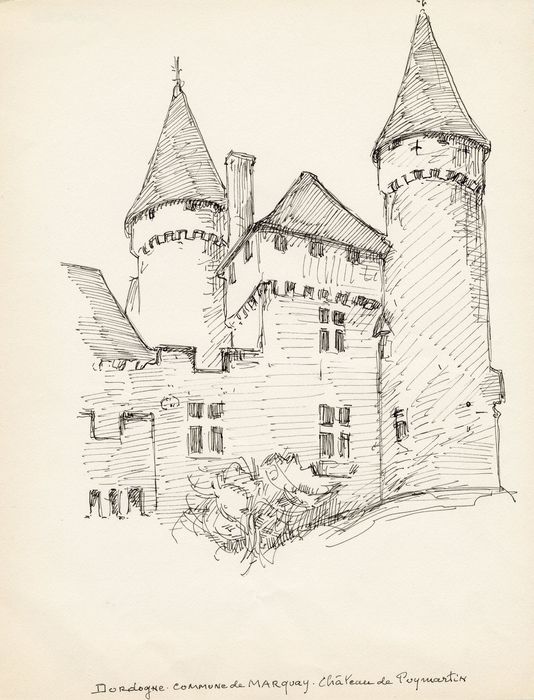 façade est (dessin : encre sur papier)