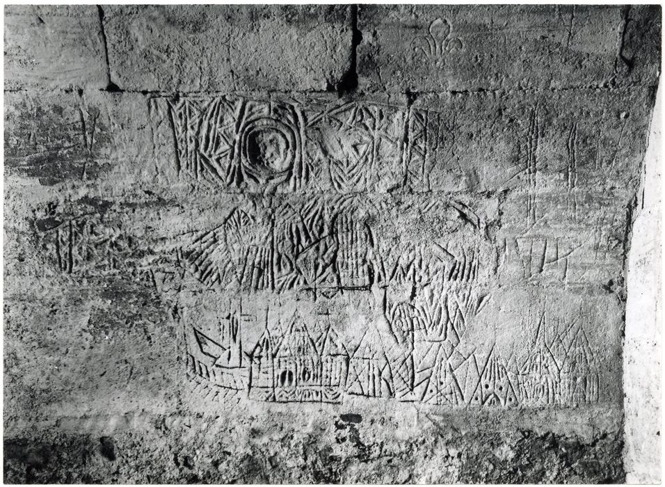 ancienne prison, détail des graffiti