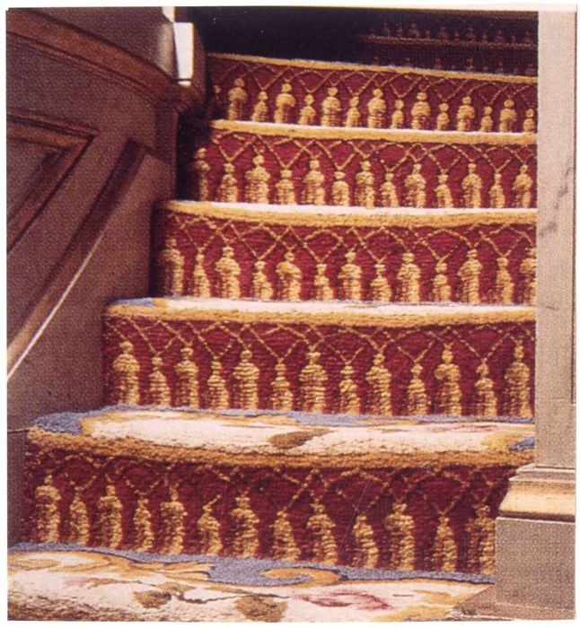 théâtre, détail du tapis d’escalier
