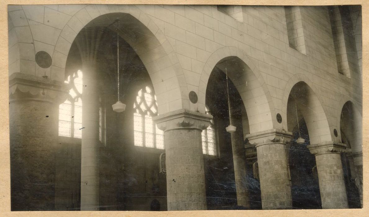 nef, grandes arcades nord, vue partielle