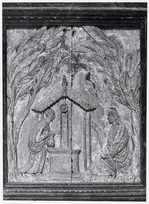 bas-relief : Christ et la Samaritaine