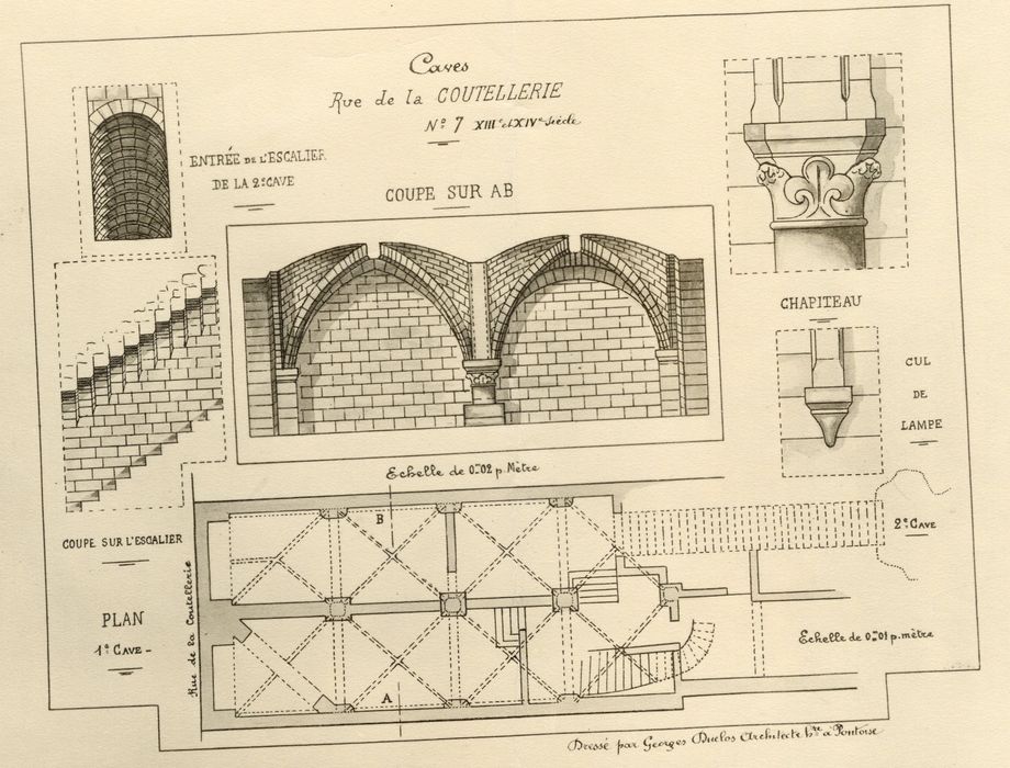 plan et coupe des caves (document imprimé)