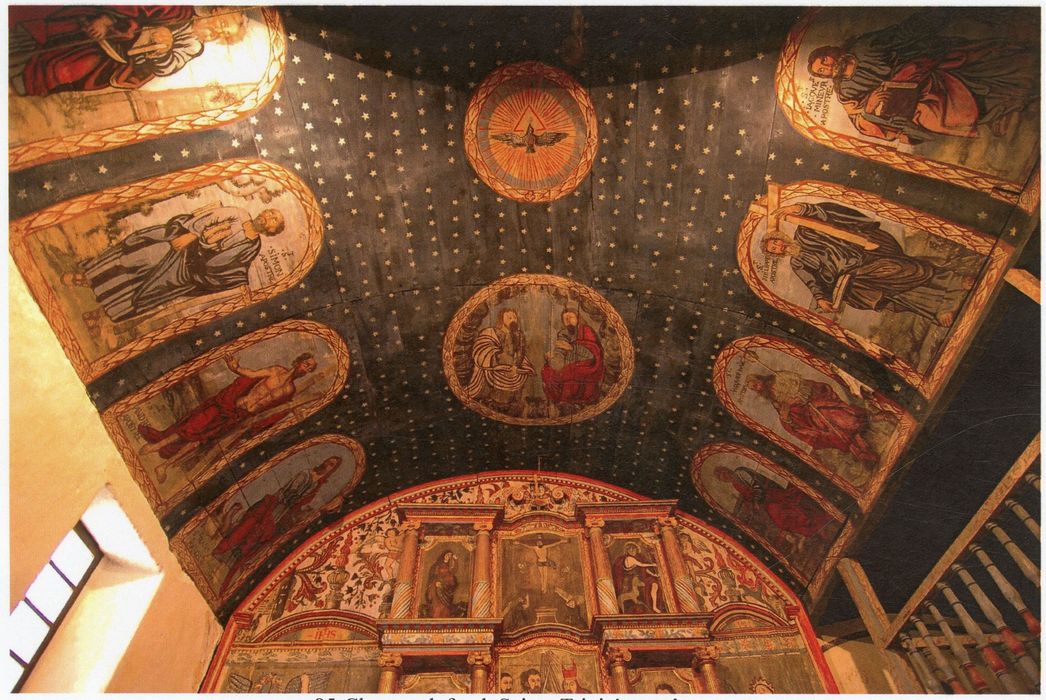 voûte lambrissée de la nef et du choeur, vue partielle (photocopie numérisée)