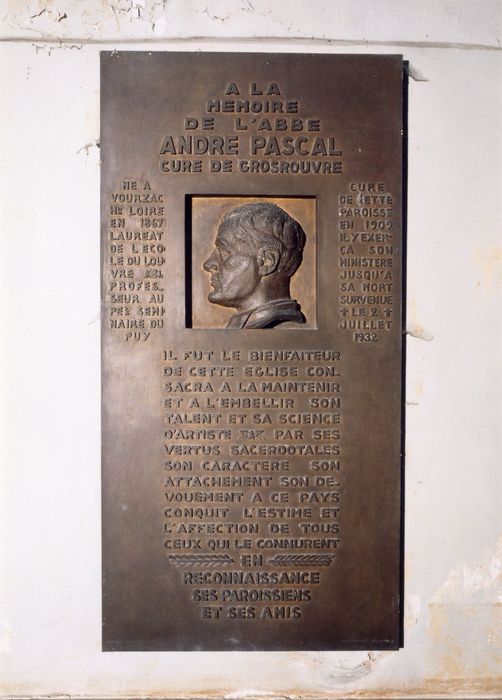 plaque commémorative de l’abbé Pascal