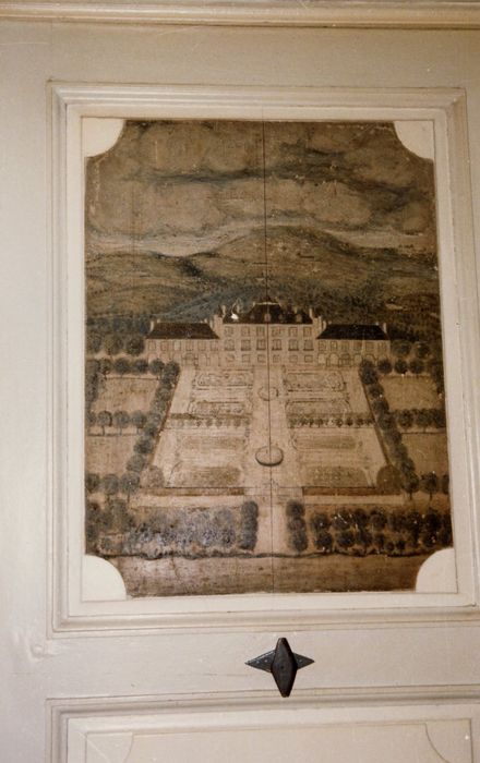 1er étage, boudoir, représentation du château au 18e siècle