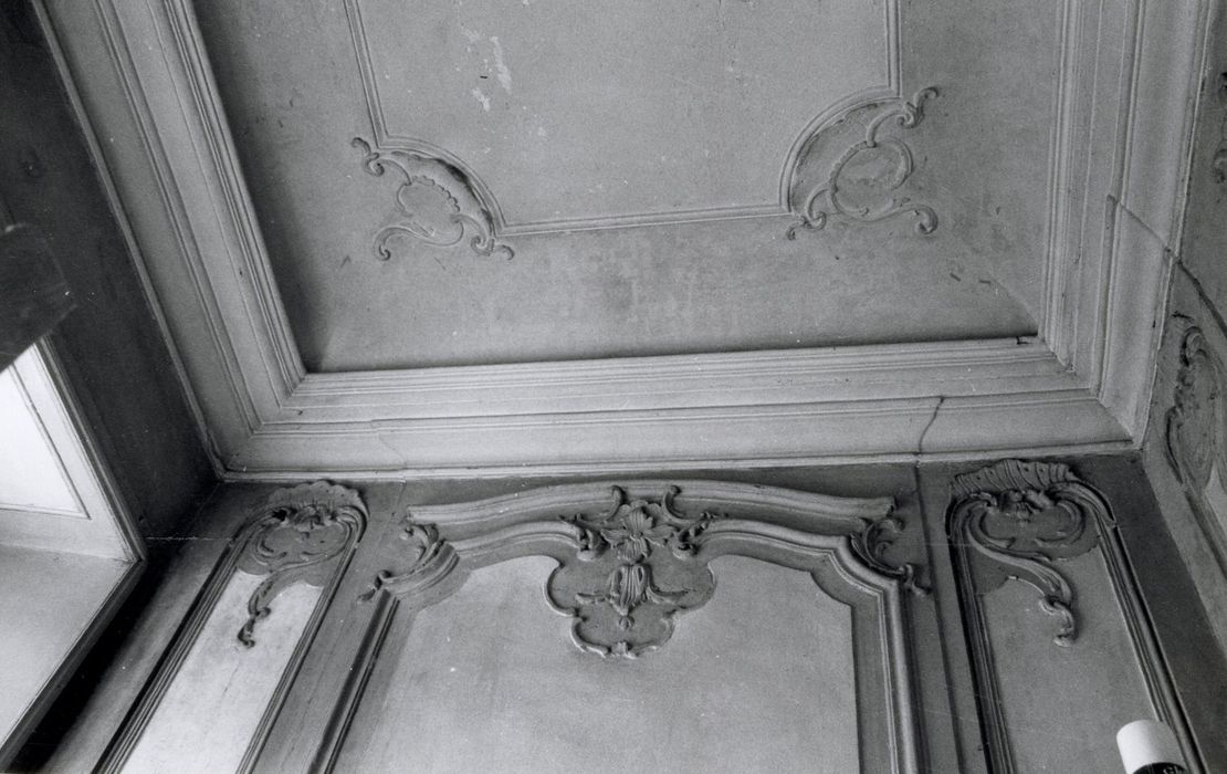 1er étage, boudoir, vue partielle du décor stuqué