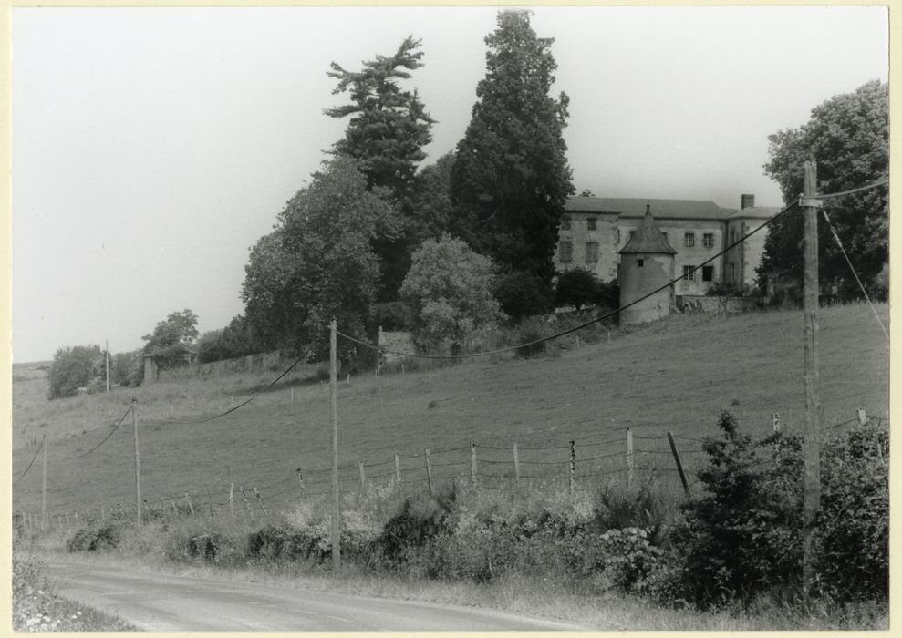 vue partielle du château dans son environnement depuis le Sud-Ouest