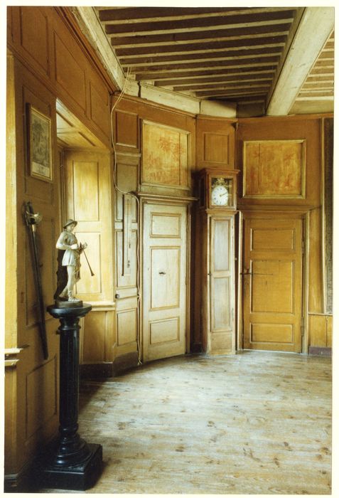 1er étage, salon de la guerre de Troie, vue partielle des lambris de revêtement