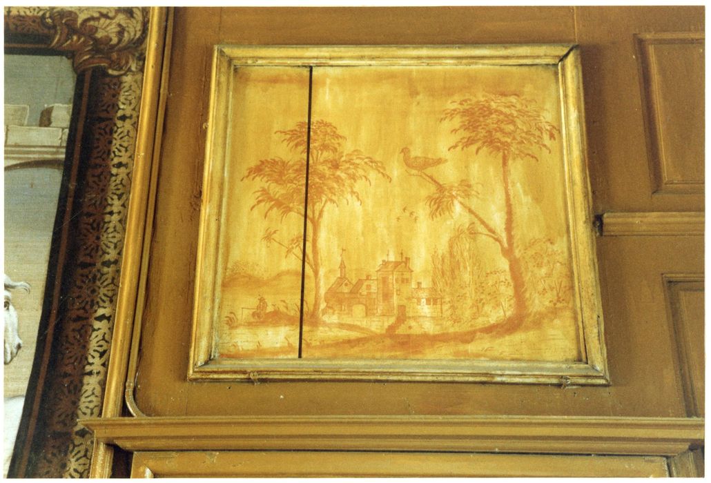 1er étage, salon de la guerre de Troie, lambris de revêtement, détail