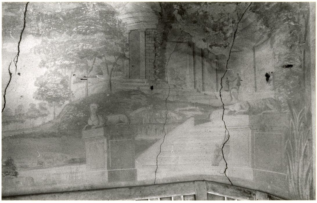 tonnelle du parc, vue partielle des décors peints