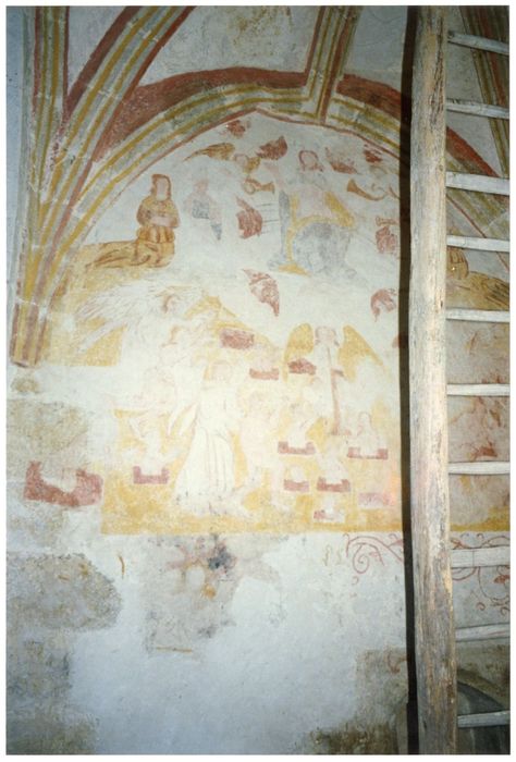 chapelle du clocher, peintures monumentales, vue partielle