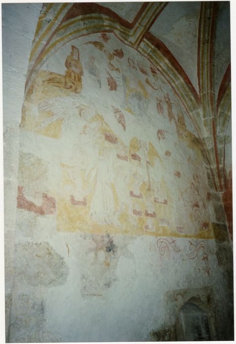 chapelle du clocher, peintures monumentales, vue partielle