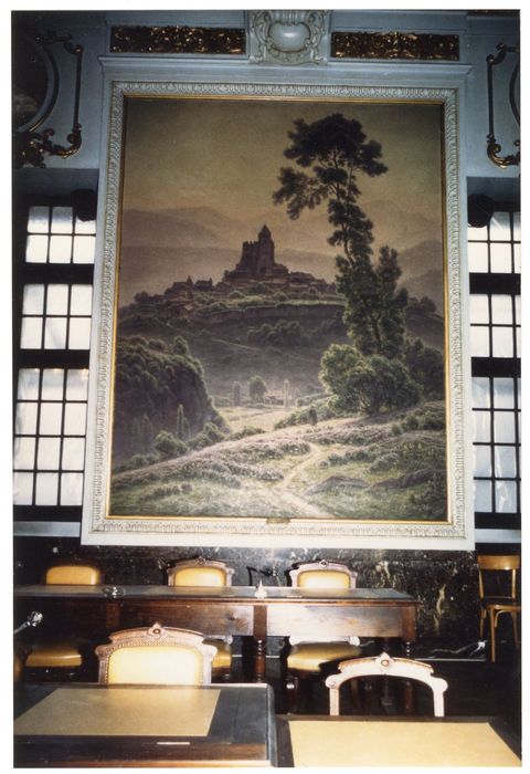 salle du conseil municipal, vue partielle du décor (Saint-Bertrand-de-Comminges)