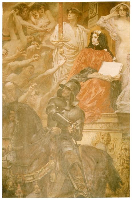 salle des Illustres, détail du décor (Dura lex, sed lex)