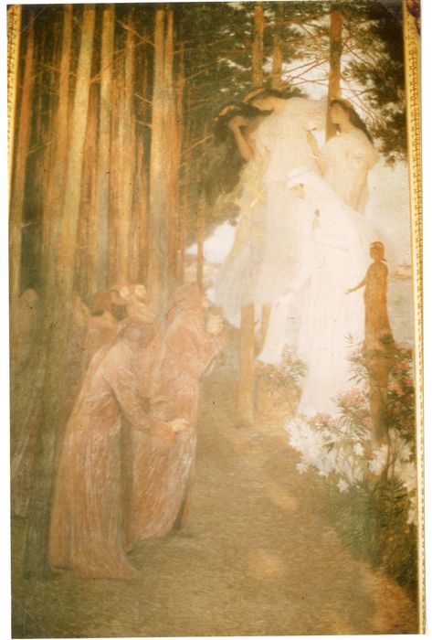 salle des Illustres, détail du décor (Clémence Isaure et les poètes du Gay Saber)