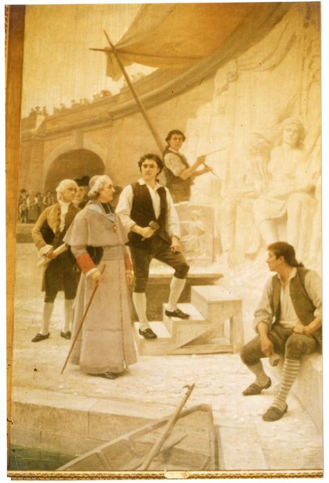 salle des Illustres, détail du décor (le Cardinal Loménie de Brienne aux Ponts-Jumeaux)