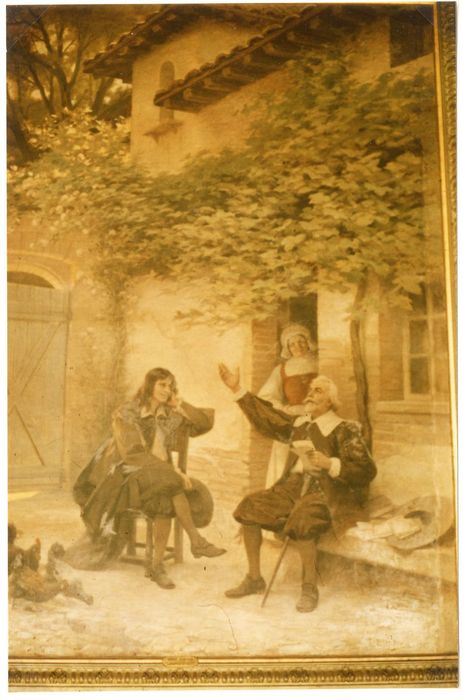 salle du conseil municipal, détail du décor (Molière et Goudouli)