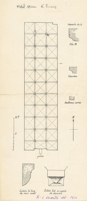 salle basse (plan et détails) (dessin : encre sur papier)