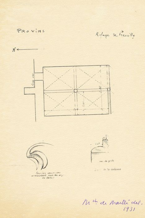 plan de la cave (dessin : encre sur papier)