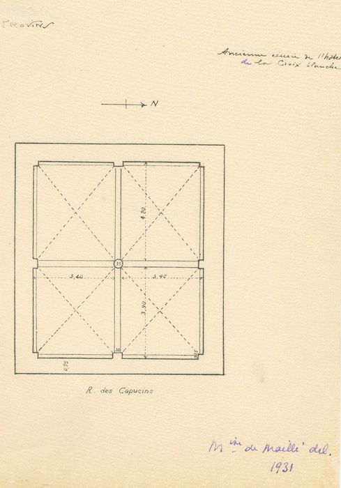plan de la cave (dessin : encre sur papier)