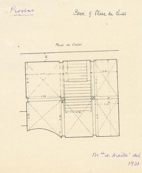 plan de la cave (dessin : encre sur papier)