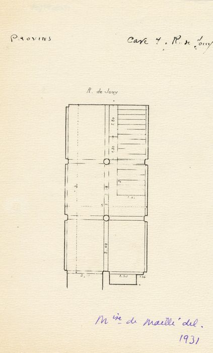 caves, plan (dessin : encre sur papier)