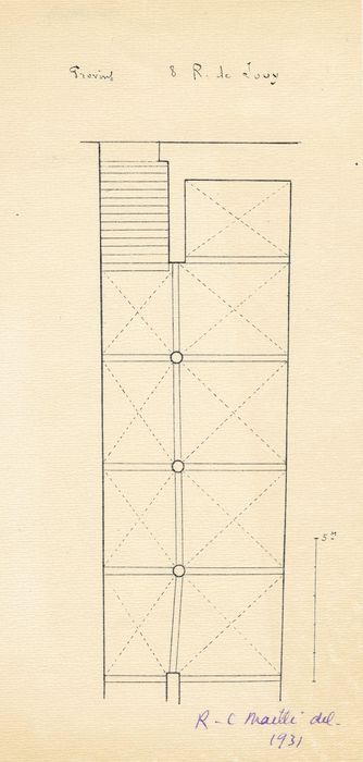 caves, plan (dessin : encre sur papier)