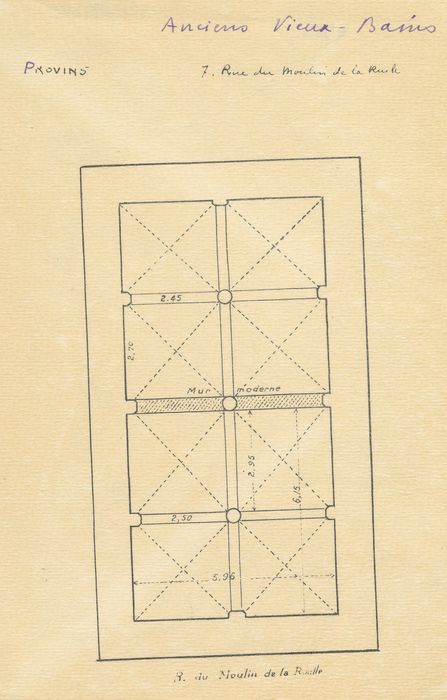 caves, plan (dessin : encre sur papier)