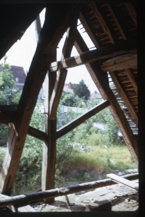 logis (?), vue partielle de la charpente