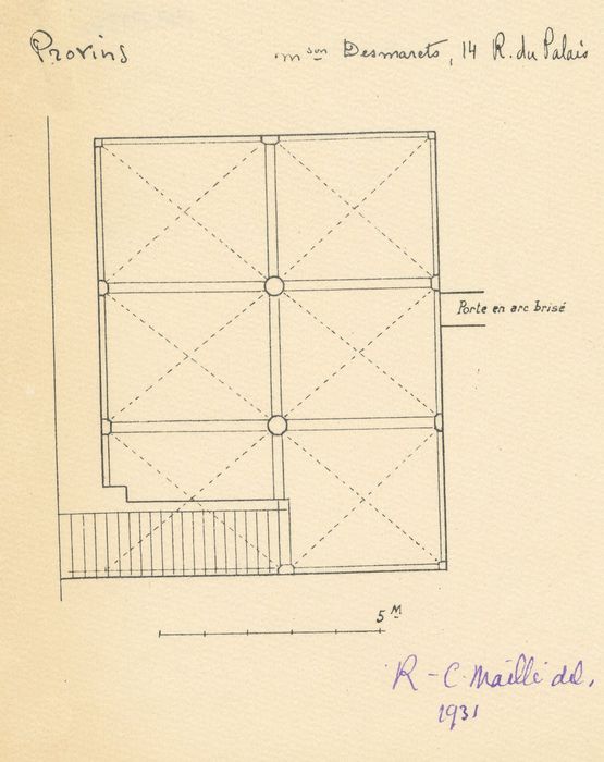 caves, plan (dessin : encre sur papier)