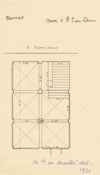 caves, plan (dessin : encre sur papier)