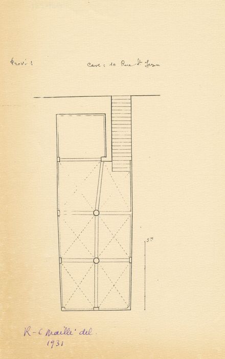 caves, plan (dessin : encre sur papier)