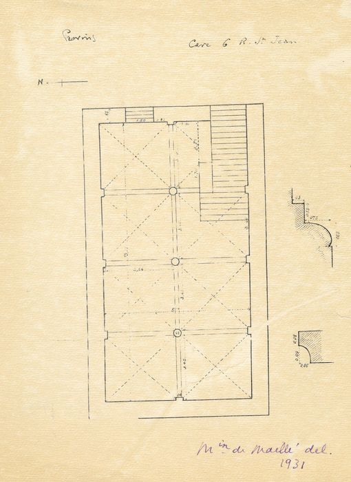 caves, plan (dessin : encre sur papier)