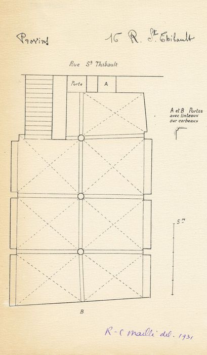 caves, plan (dessin : encre sur papier)