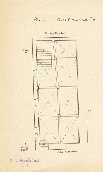 plan de la salle supérieure (dessin : encre sur papier)