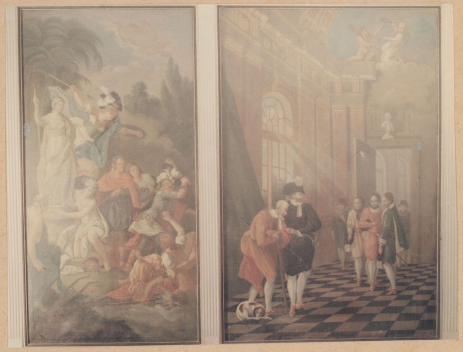 tableaux : La Fayette libérant l’Amérique du Nord, Henri IV et Sully