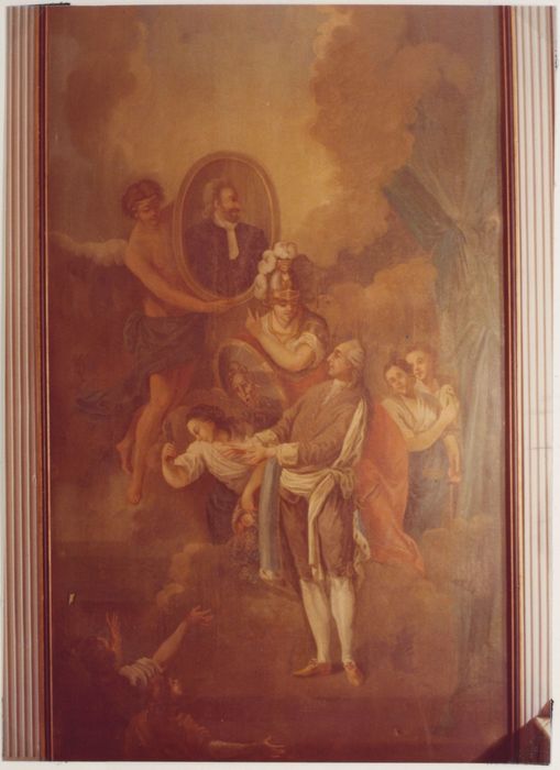 tableau : Le génie de la France présente à Louis XVI le portrait de son ancêtre Henri IV
