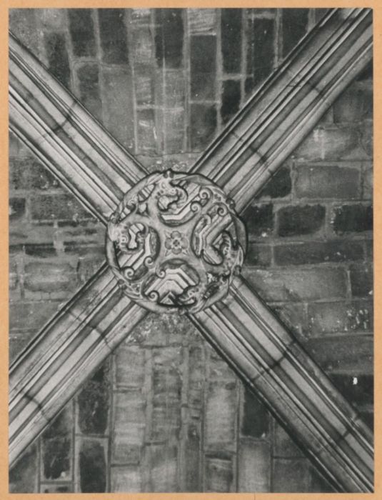 chapelle, détail d’une clef de voûte