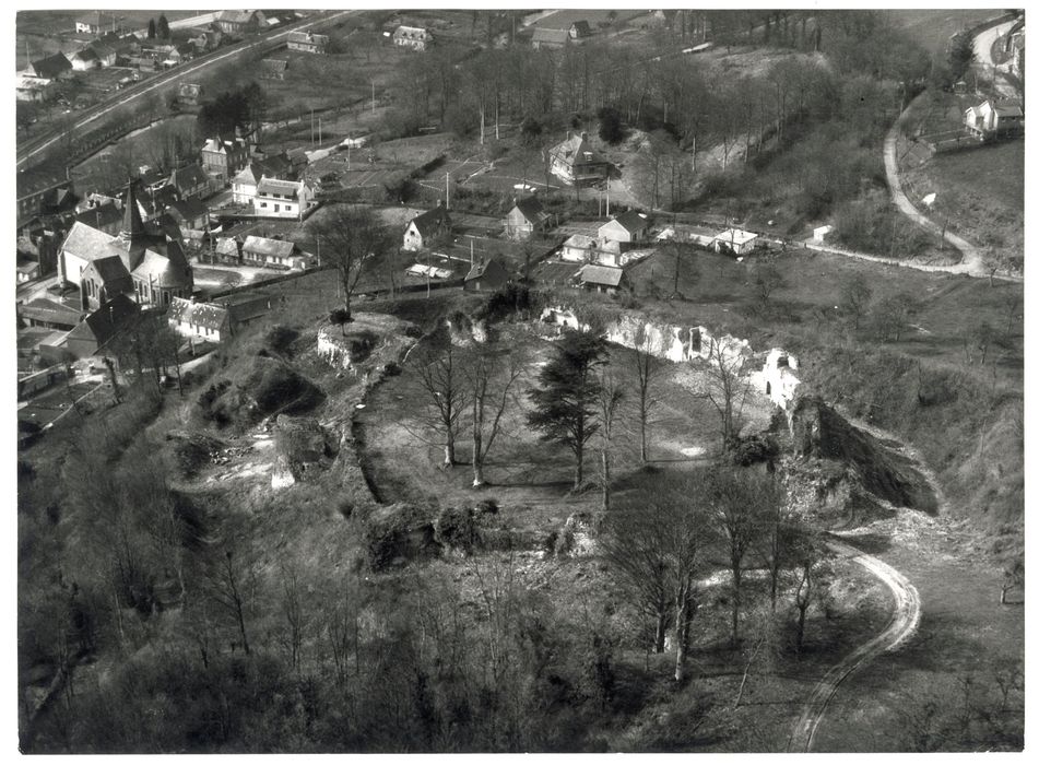 vue aérienne de l’ensemble des ruines dans leur environnement
